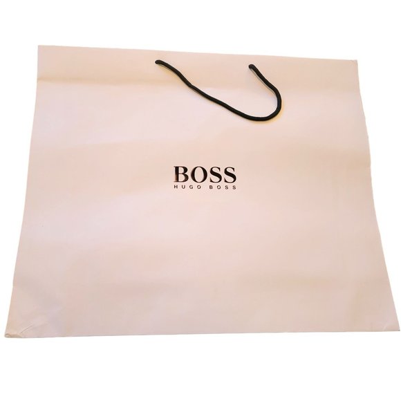 Hugo Boss Shopping Bags White Brown Set of 8 Signature Reusable Gift Prop VR208 - Picture 8 of 16